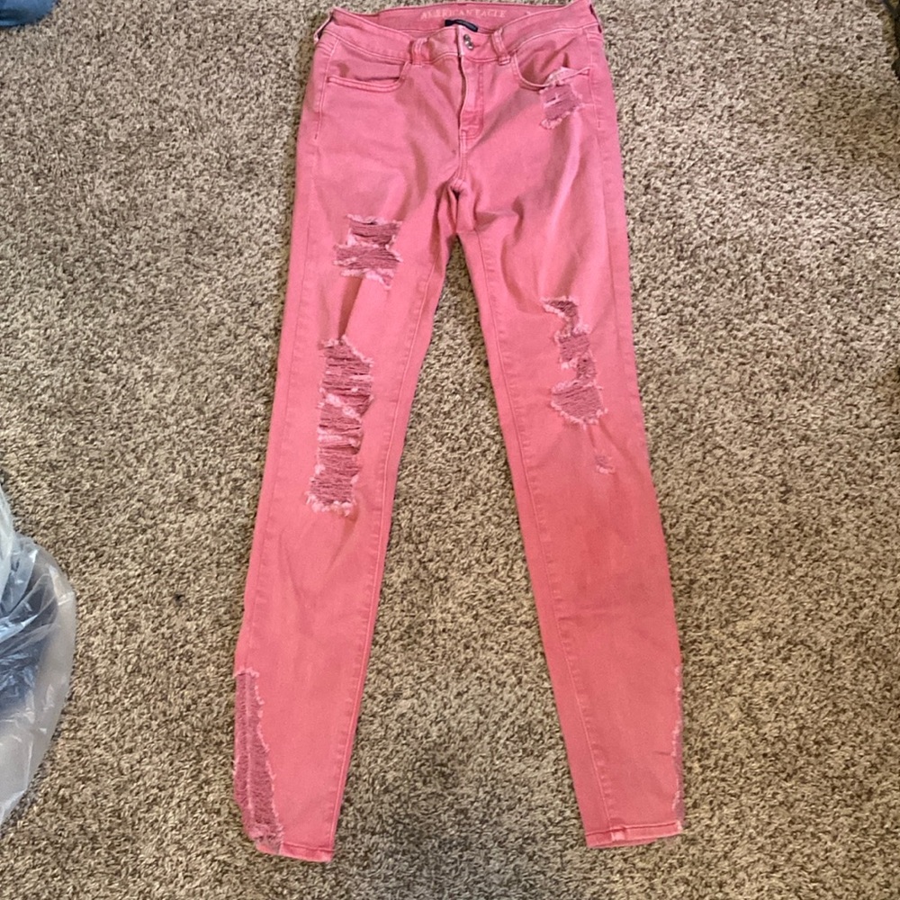 Pink American eagle jeggings